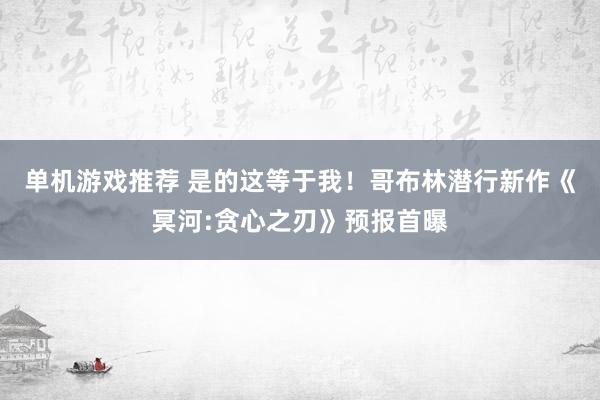 单机游戏推荐 是的这等于我！哥布林潜行新作《冥河:贪心之刃》预报首曝